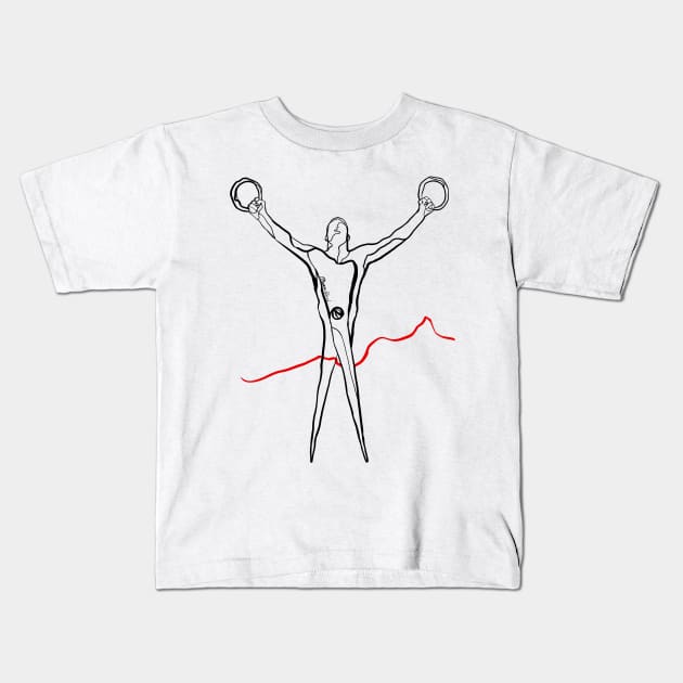 Single Line - Cutting the String Kids T-Shirt by MaxencePierrard